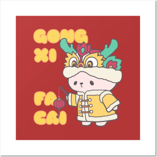 GONG XI FA CAI, Gold Dragon Attire for Chinese New Year! Posters and Art